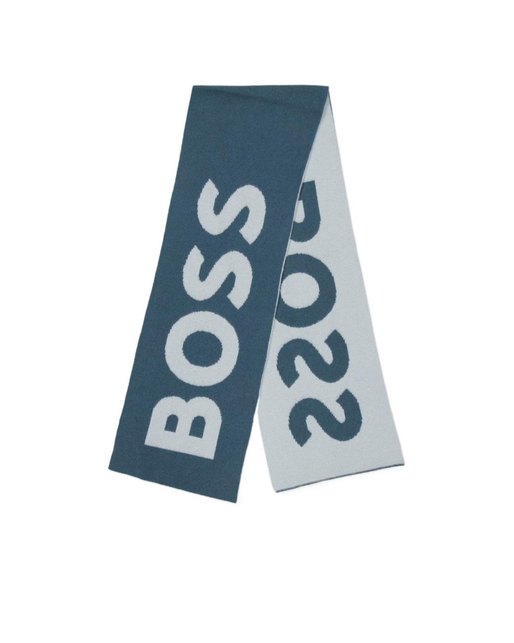 Boss Blue Logo Detail Scarf for men