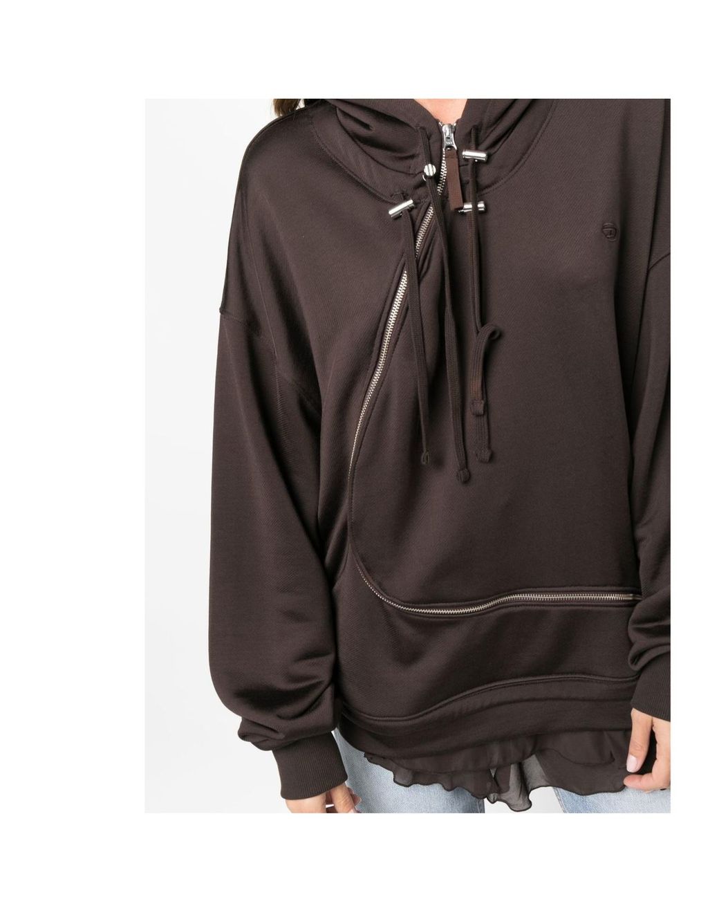 DIESEL Black F-Banazip Asymmetric Hoodie