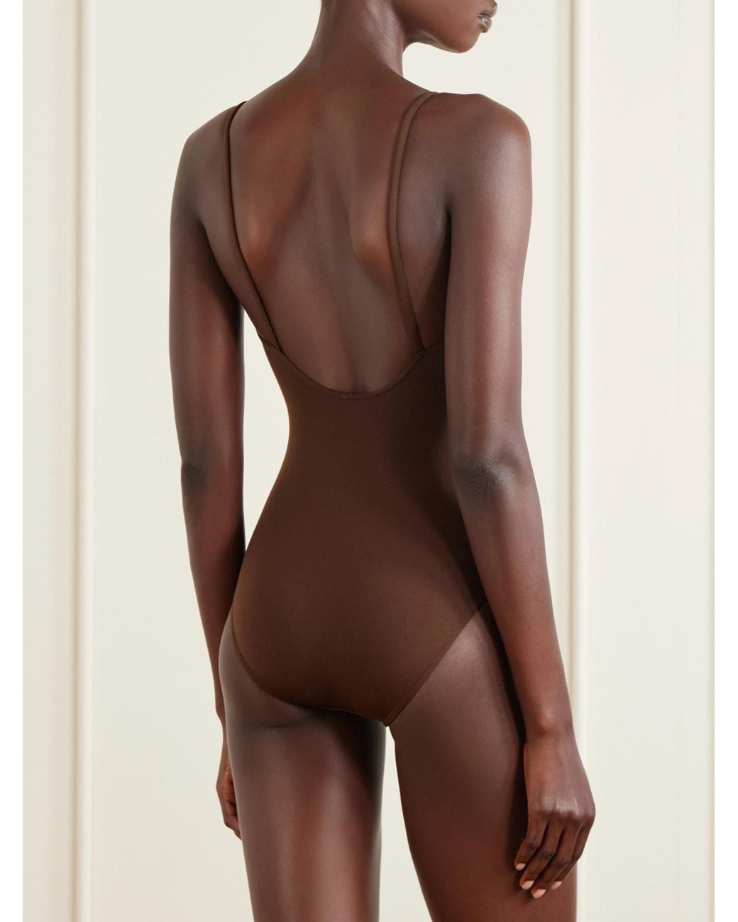 Eres Brown Stretch-Jersey Swimsuit