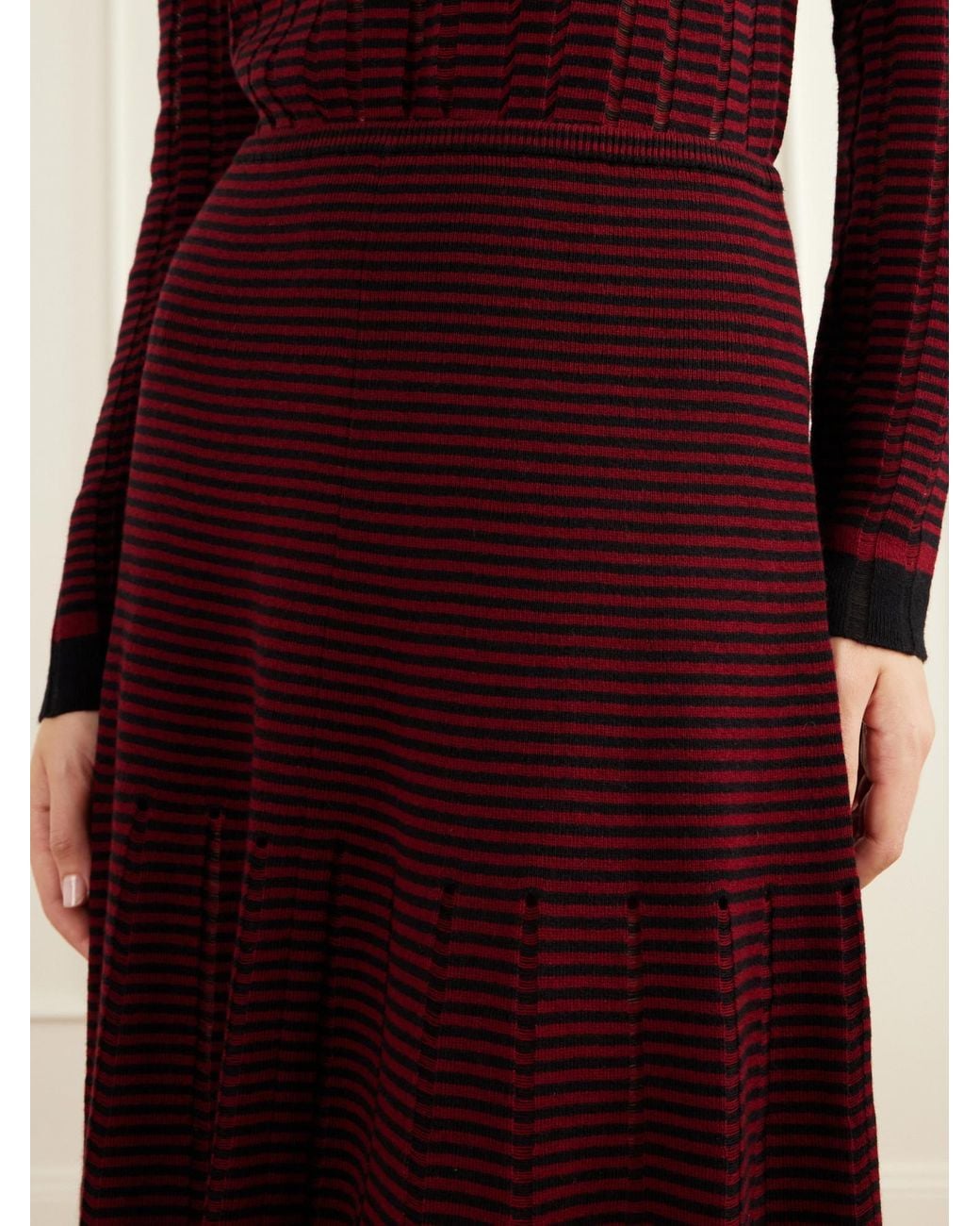 Proenza Schouler Purple Phyllis Striped Wool And Cotton-Blend Maxi Skirt