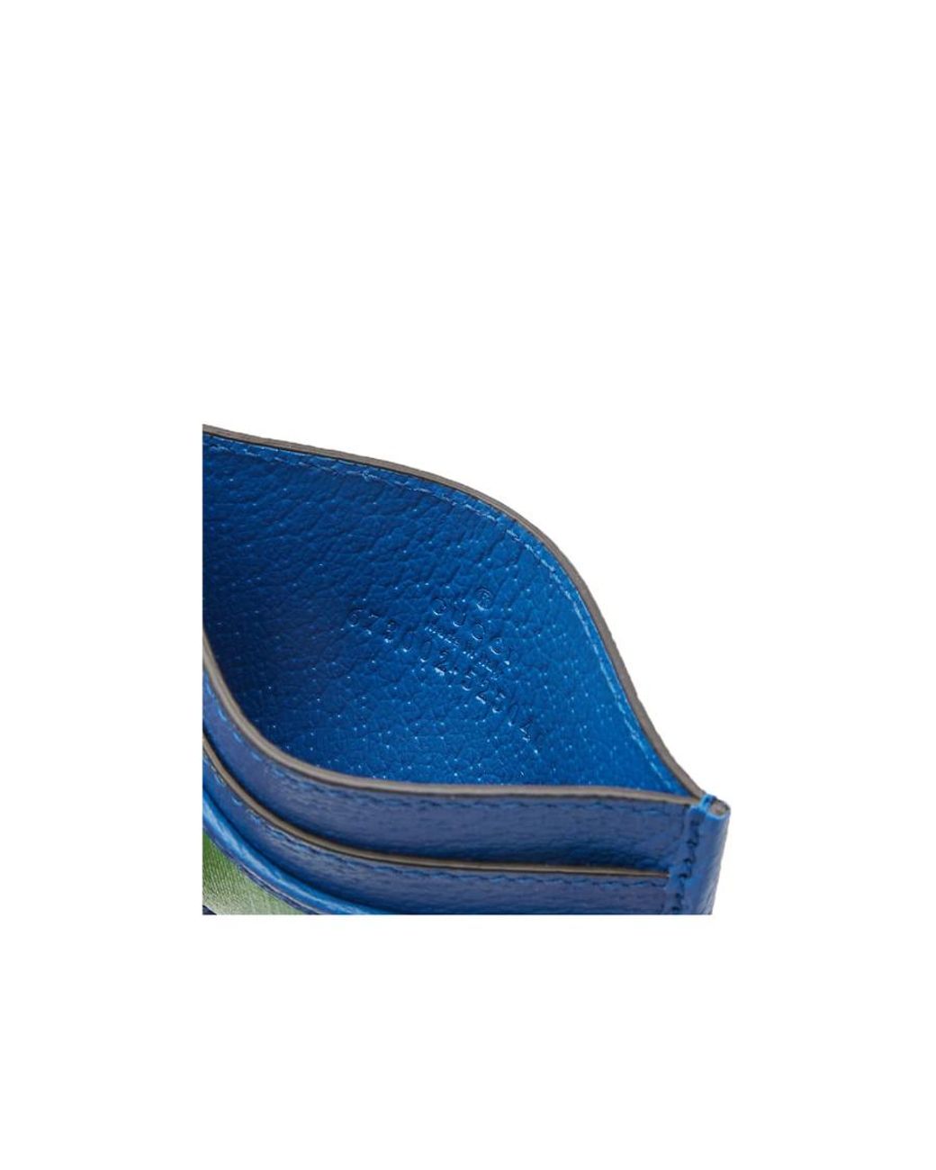 Gucci Blue Gg Rhombus Printed Cardholder for men