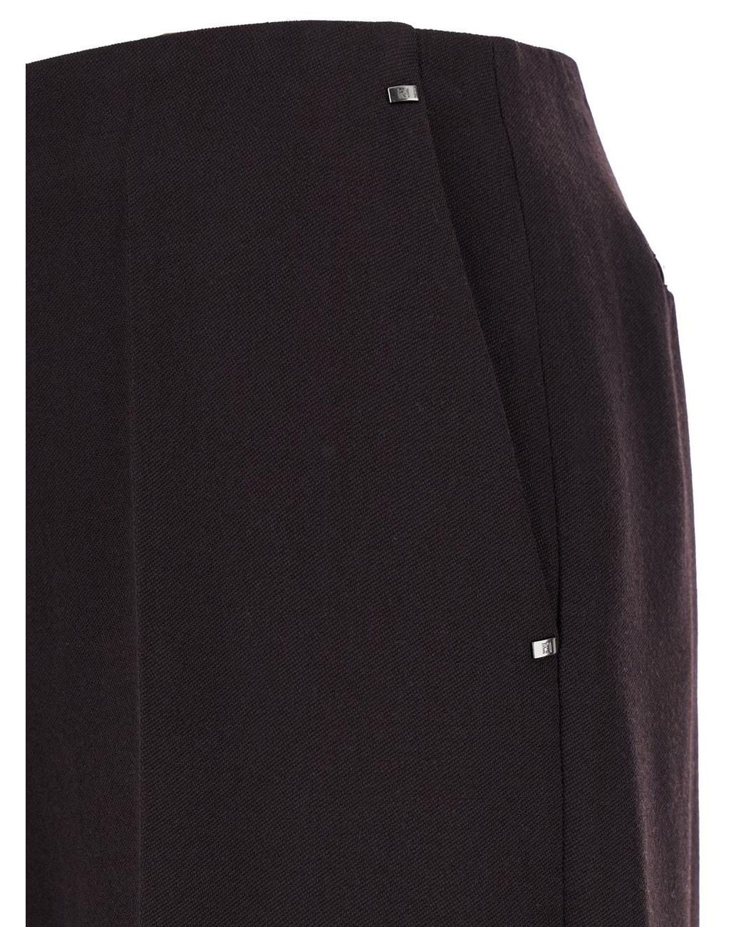 Fendi Brown Straight-Leg Tailored Cut Trousers
