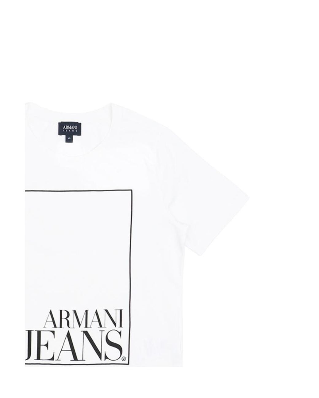 Armani Jeans White Logo Printed T-Shirt
