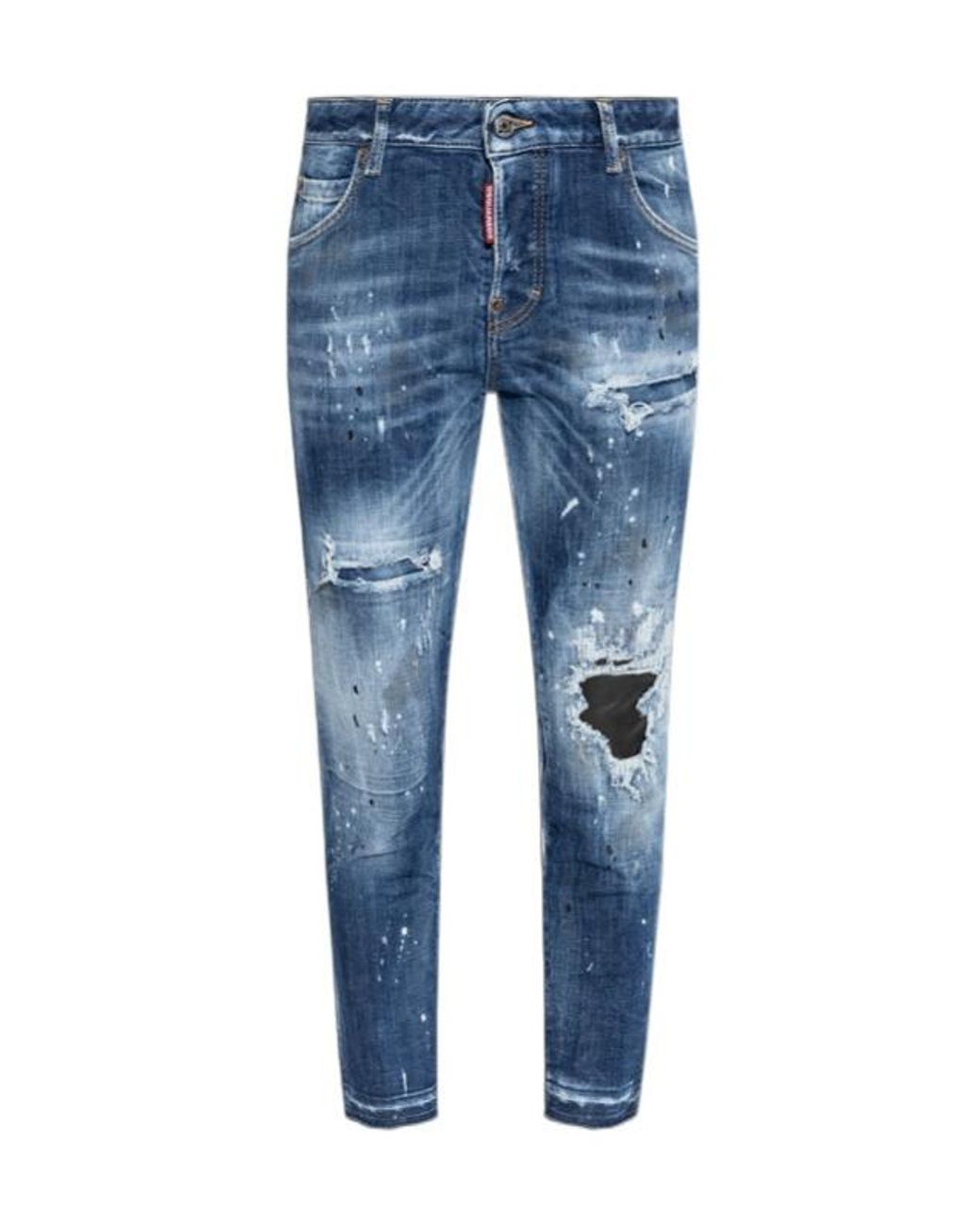 DSquared² Blue Distressed Skinny Jeans