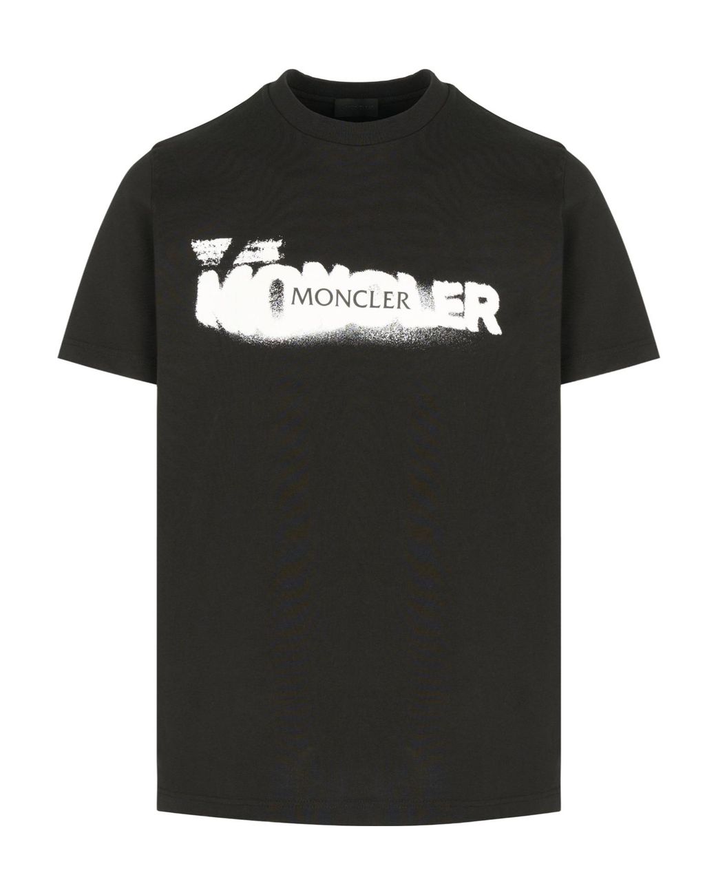Moncler Black Logo Printed Crewneck T-Shirt for men