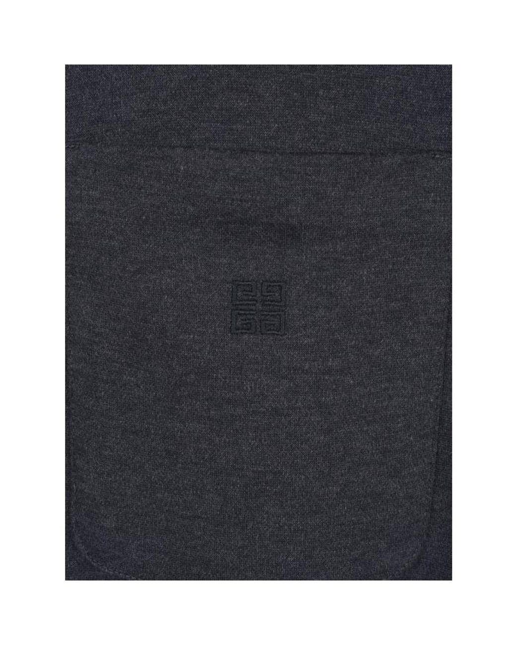 Givenchy Blue Zip-Up Long-Sleeved Shirt for men