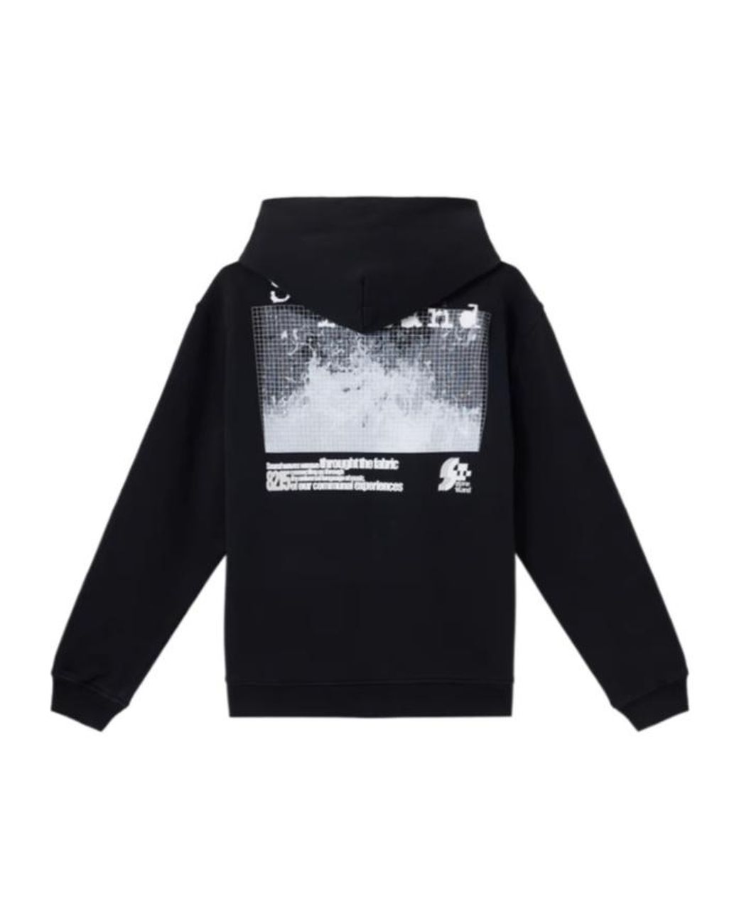 Stone Island Blue Oversized Fit Hooded Sweatshirt With 'Grid Print Two' Motif for men