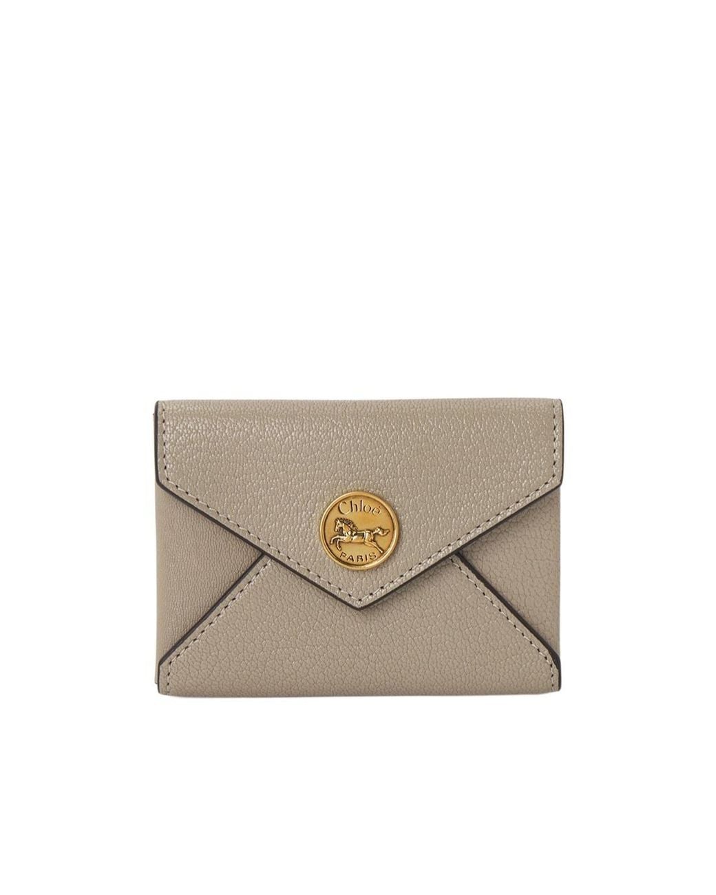 Chloé White Chloé Envelope Card Holder Wallet