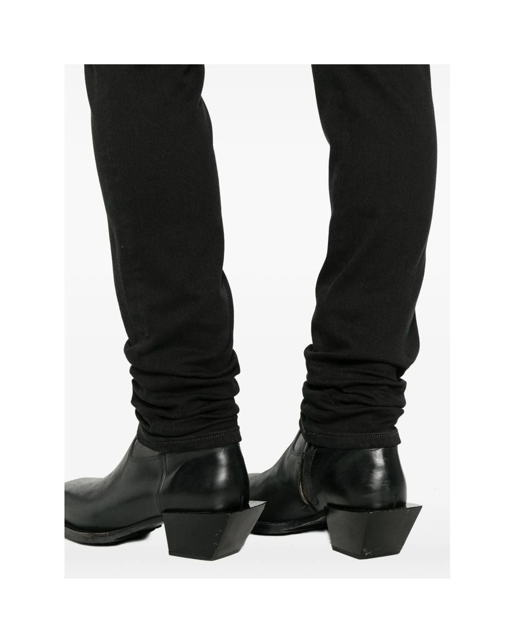 Amiri Black Stacked-Hem Slim Fit Jeans for men