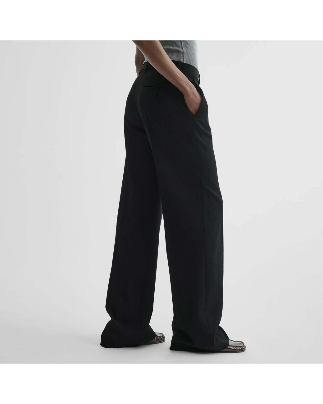 Phoebe Philo Black Wool Belt Loop Trousers