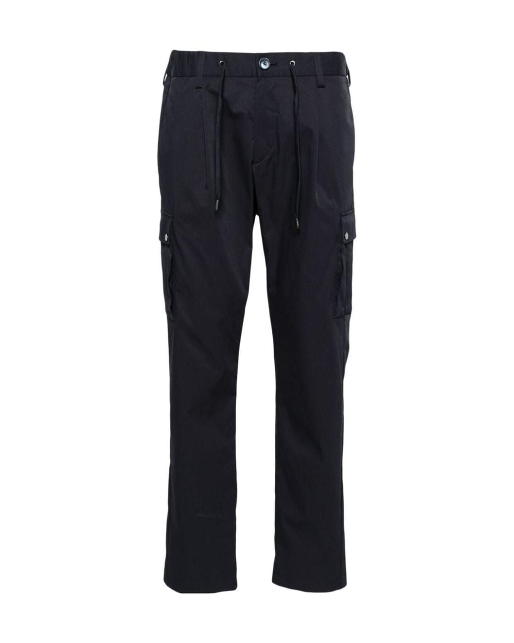 Herno Blue Drawstring Cargo Trousers for men