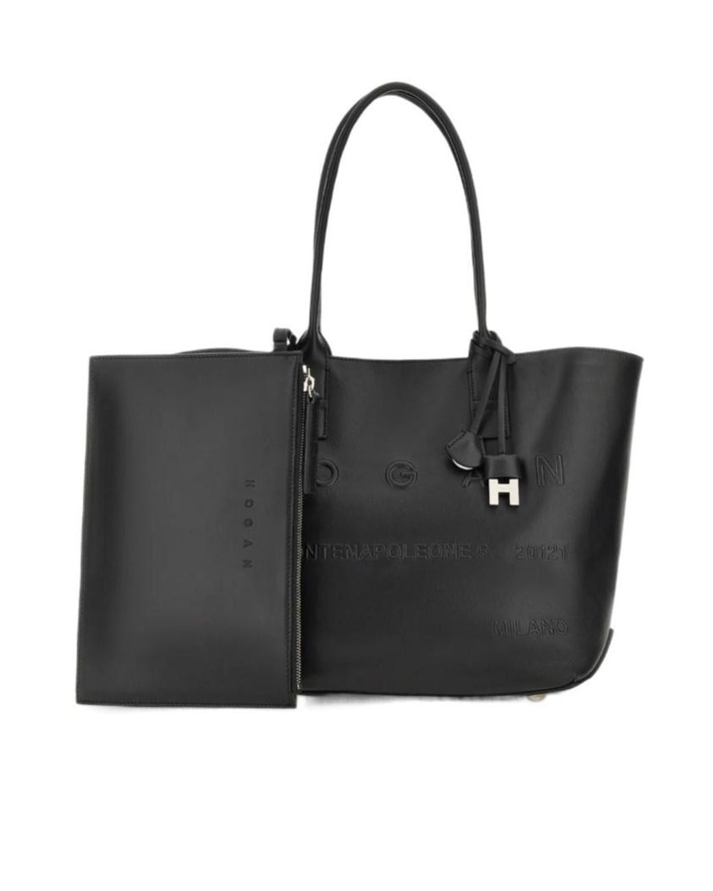 Hogan Black Small Address Shopping Bag