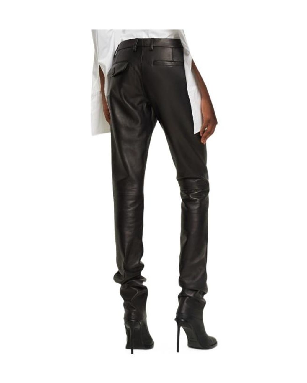 Ann Demeulemeester Gray Shania Midrise Leather Skinny Pants