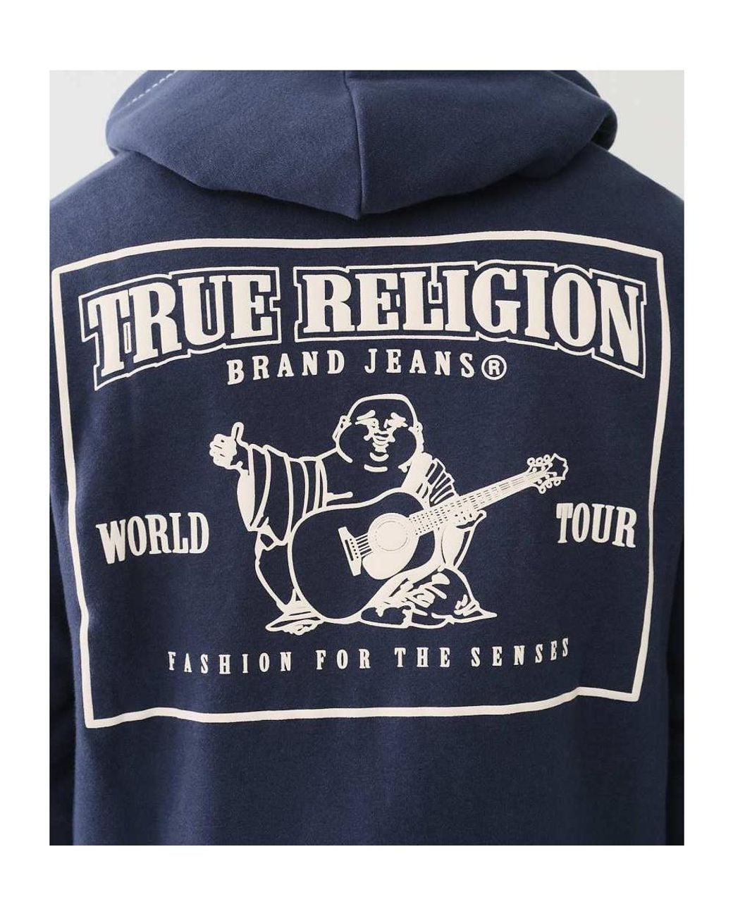 True Religion Blue Big T Zip Hoodie for men