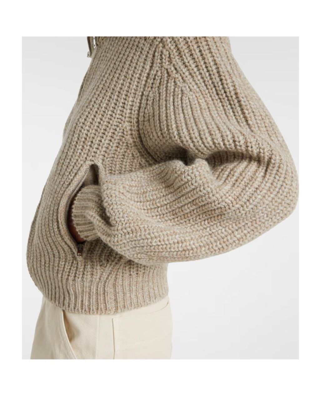 Lemaire Natural Ribbed-Knit Alpaca And Yak Wool Cardigan