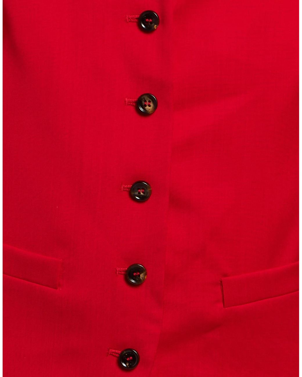 Max Mara Red Single-Breasted Waistcoats