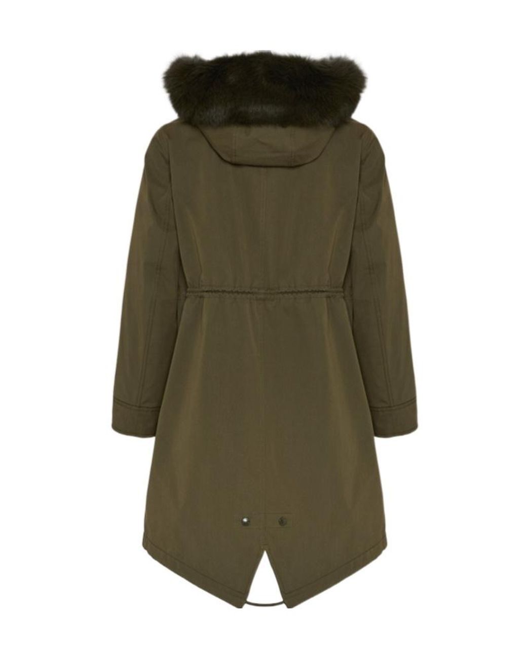Yves Salomon Green Long Iconic Parka