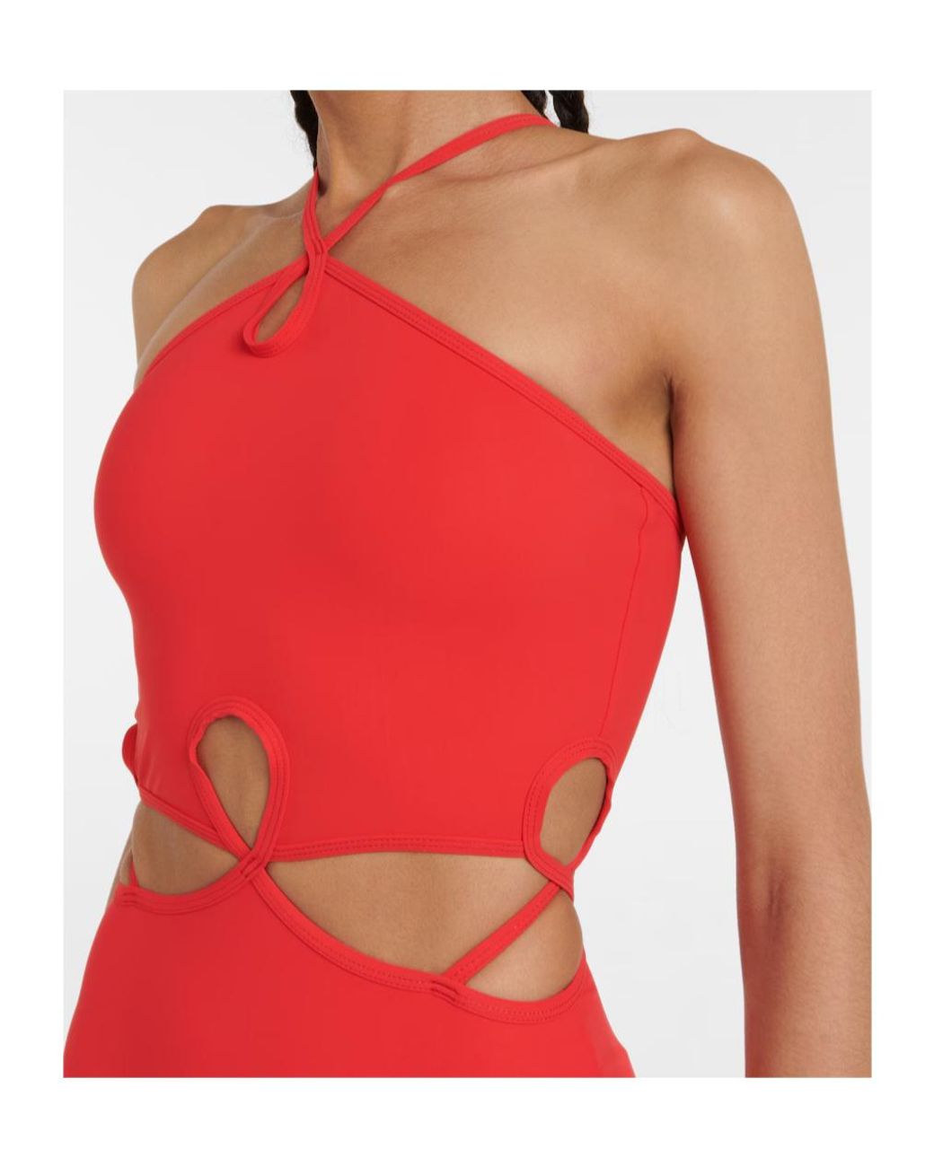 Christopher Esber Red Hollow-Out One-Piece Swimsuit