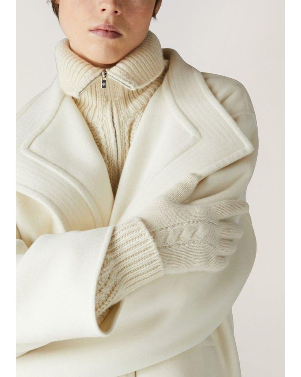 Loro Piana White Napier Gloves