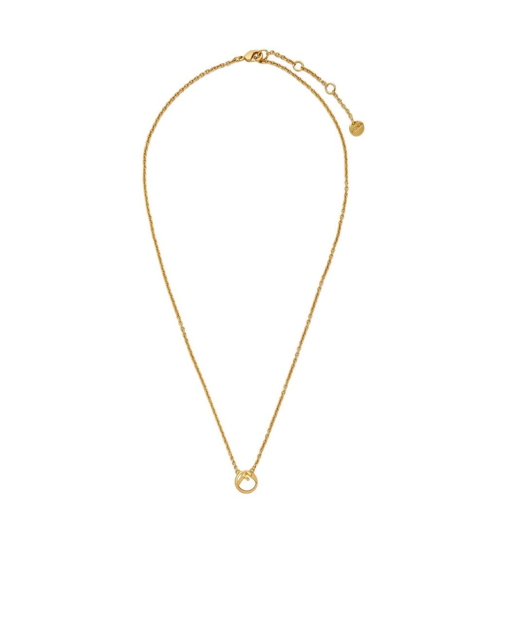 Fendi Metallic Colored Metal Necklace