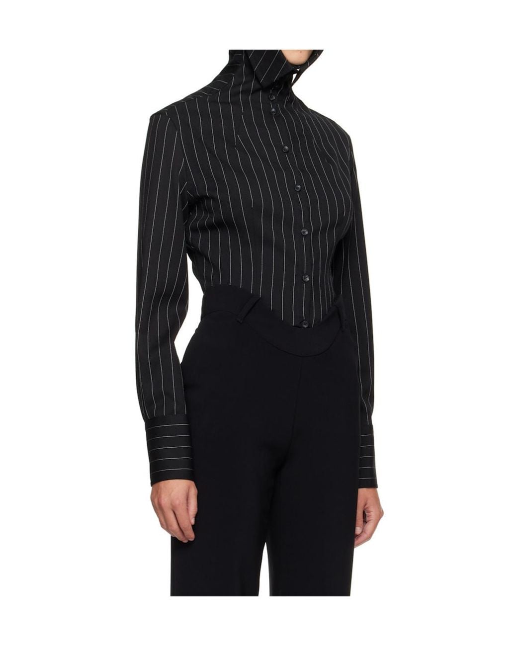 Jean Paul Gaultier Black The Hooded Striped Shirt