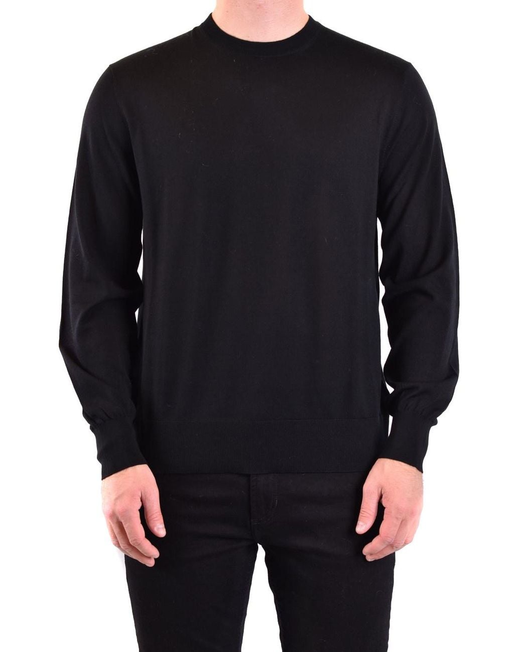 Neil Barrett Blue Logo-Embroidered Crew-Neck Wool Jumper for men