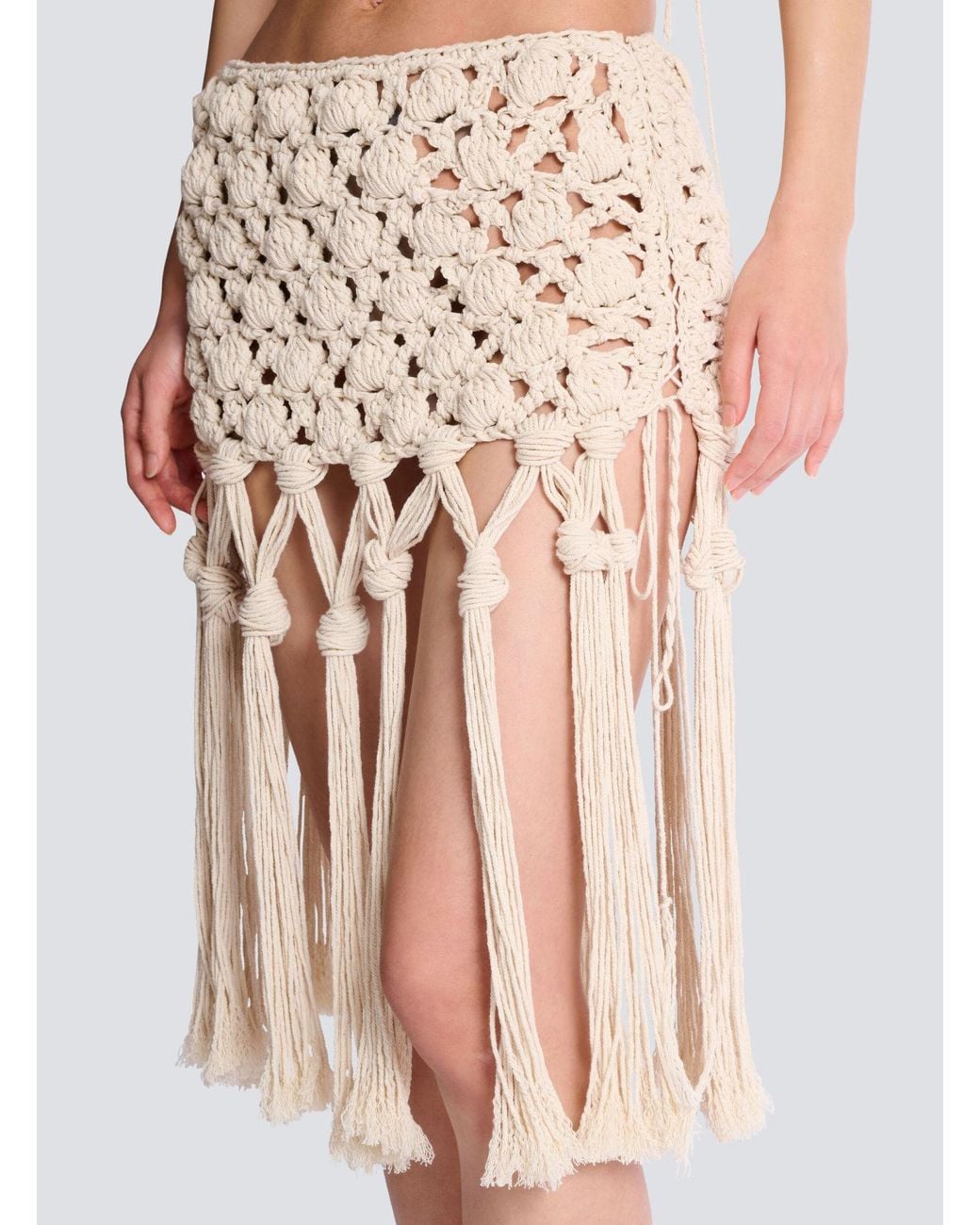 Balmain Natural Crochet Skirt