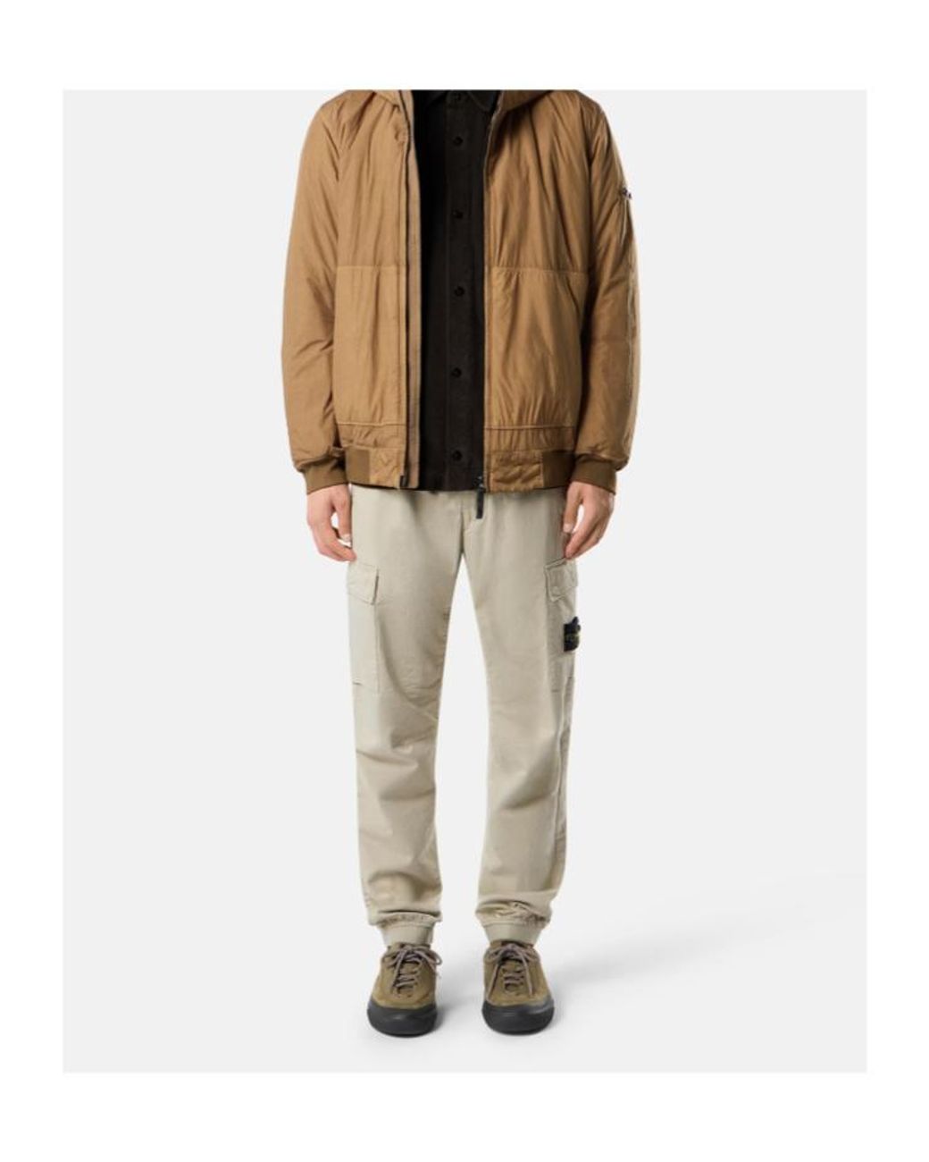 Stone Island Natural Regular-Tapered-Fit Jogger Trousers With Elastic Waist for men