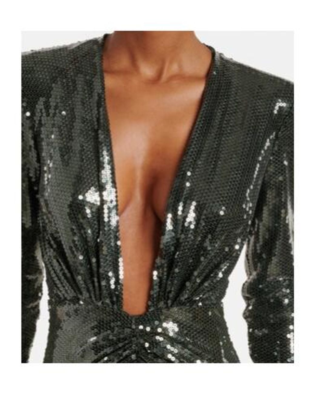 Alex Perry Black Gathered Sequined Gown