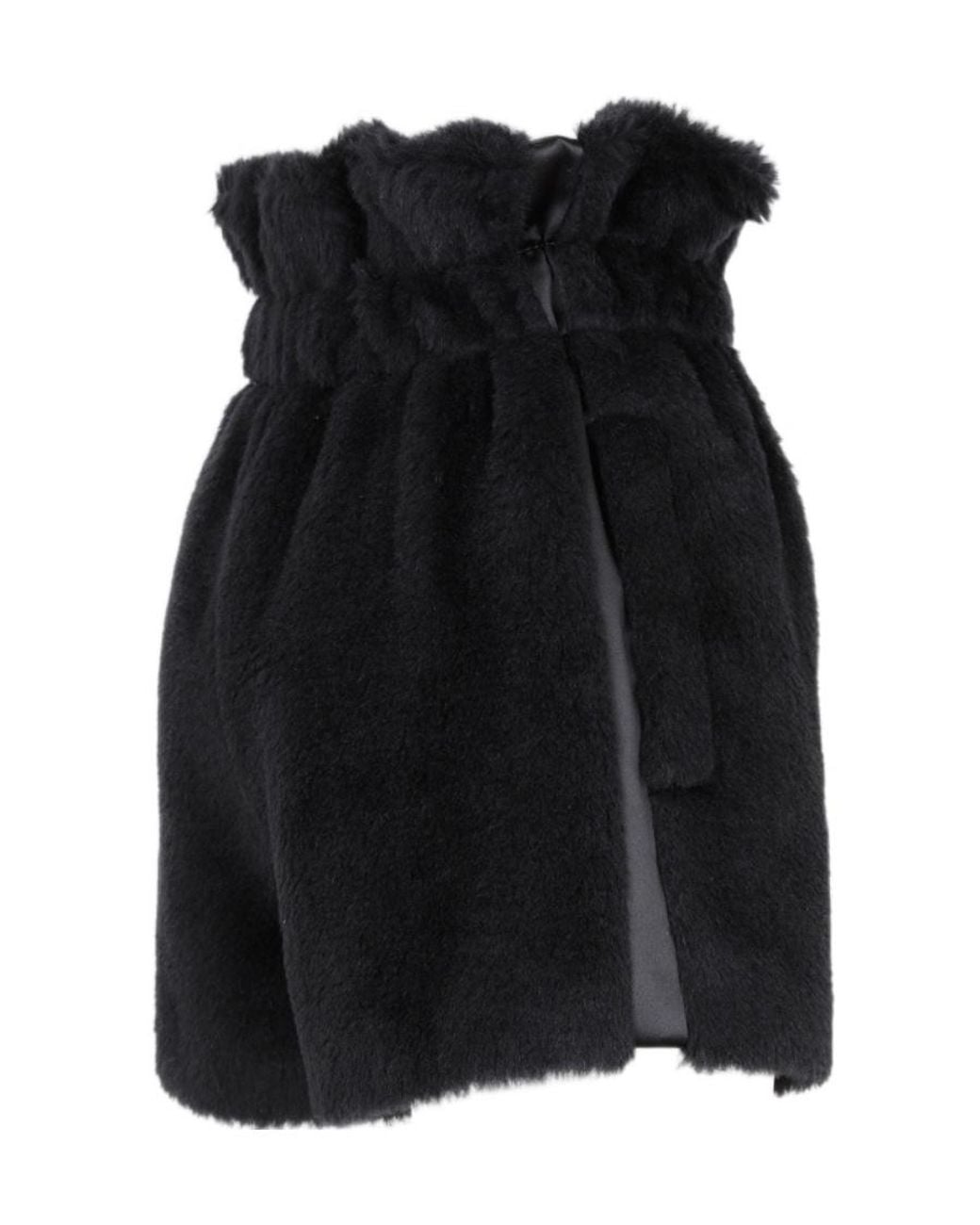 Max Mara Black Logo Fleece Shorts