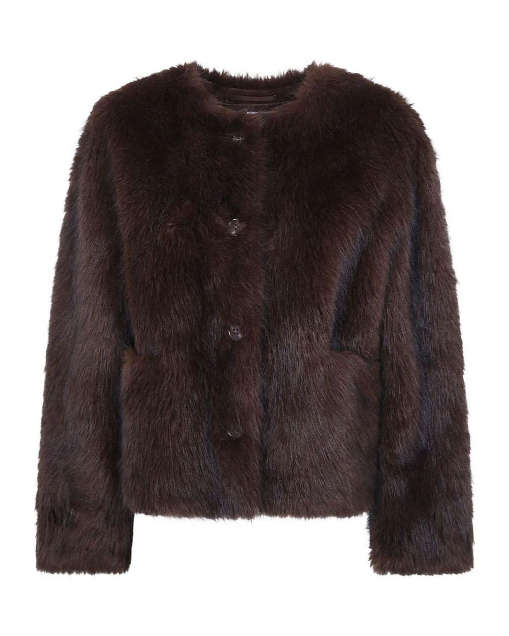 Stand Studio Brown Siena Faux Fur Jacket