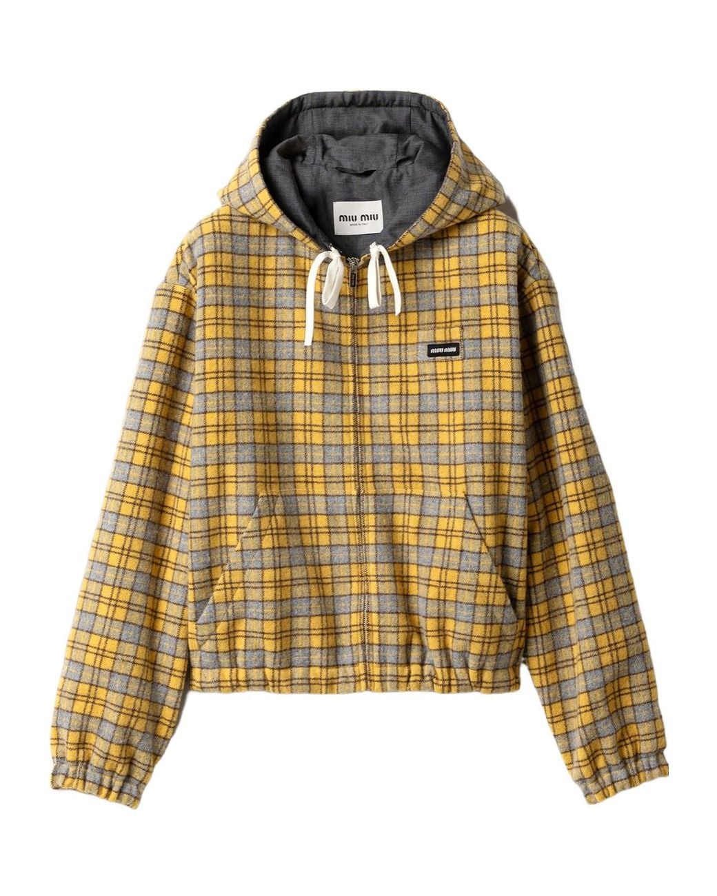 Miu Miu Metallic Plaid Blouson Jacket