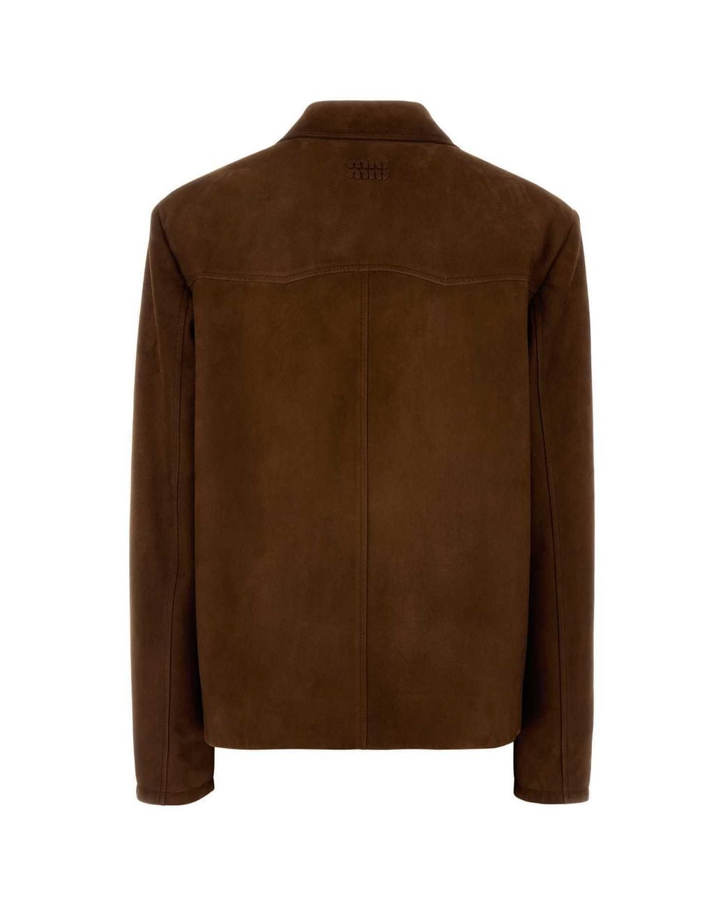 Miu Miu Brown Long-Sleeved Button-Up Jacket