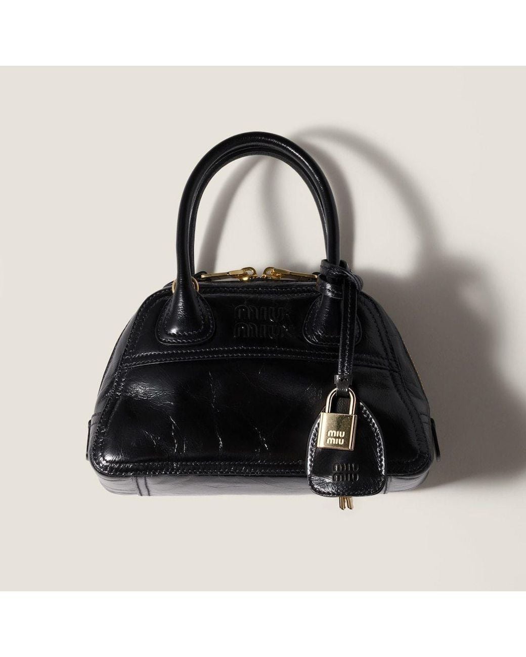 Miu Miu Black Vivant Shiny Leather Mini-Bag