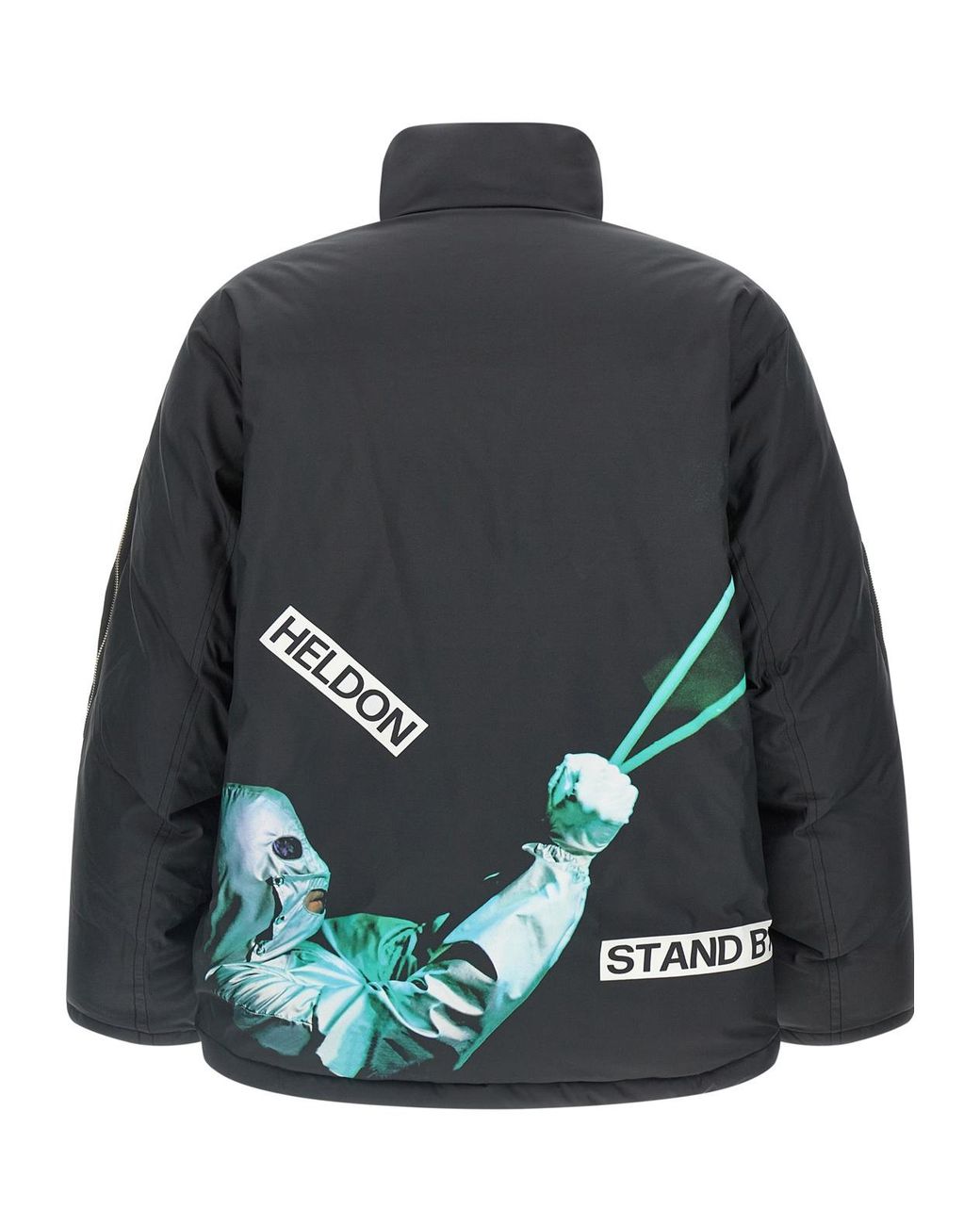 Undercover Blue Heldon Print Down Jacket for men