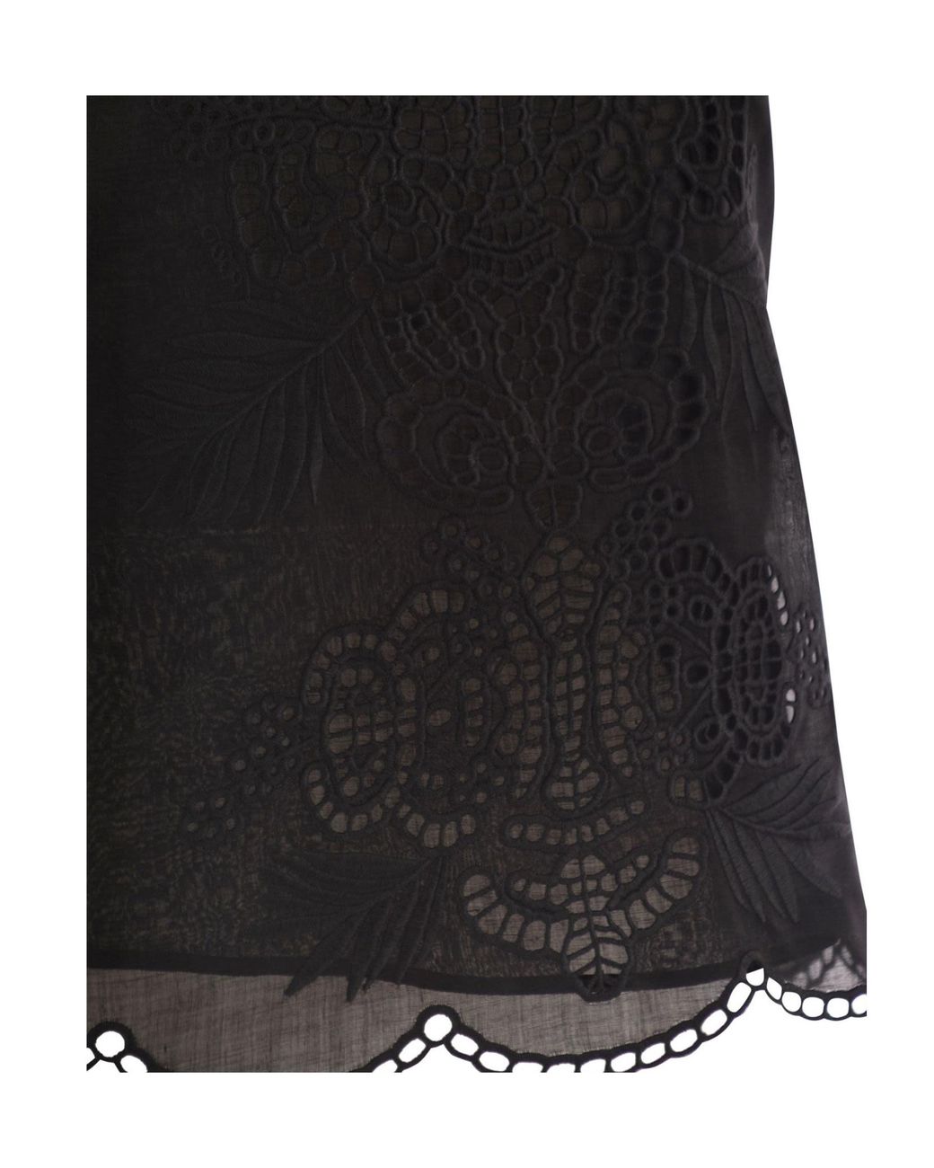 Max Mara Black Studio Efeso Embroidered Sleeveless Top