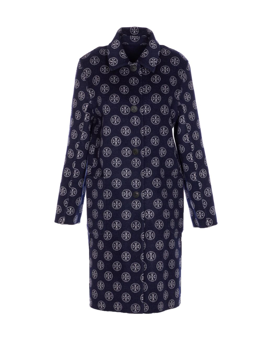 Tory Burch Blue Reversible Buttoned Coat