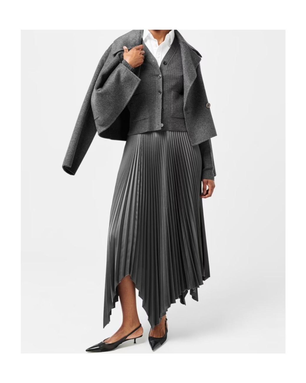 Joseph Black Asymmetrical Hem Skirt