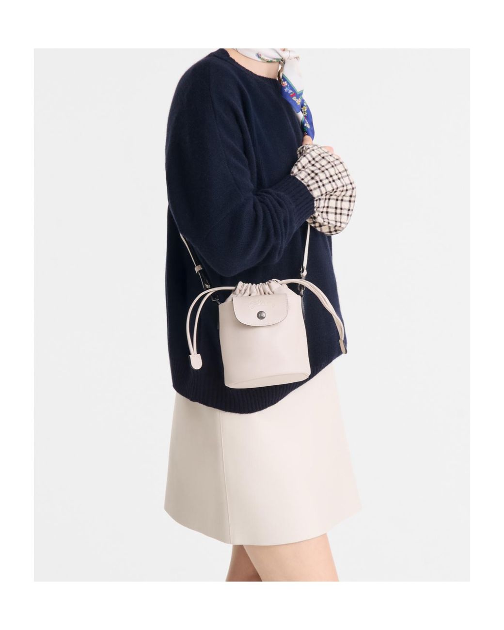 Longchamp Gray Le Pliage Xtra Xs Bucket Bag