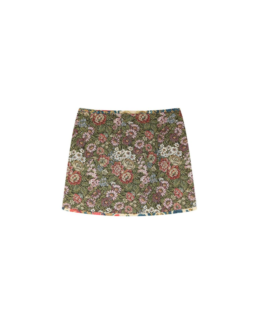Farm Rio Metallic Quilted Floral Reversible Mini Skirt