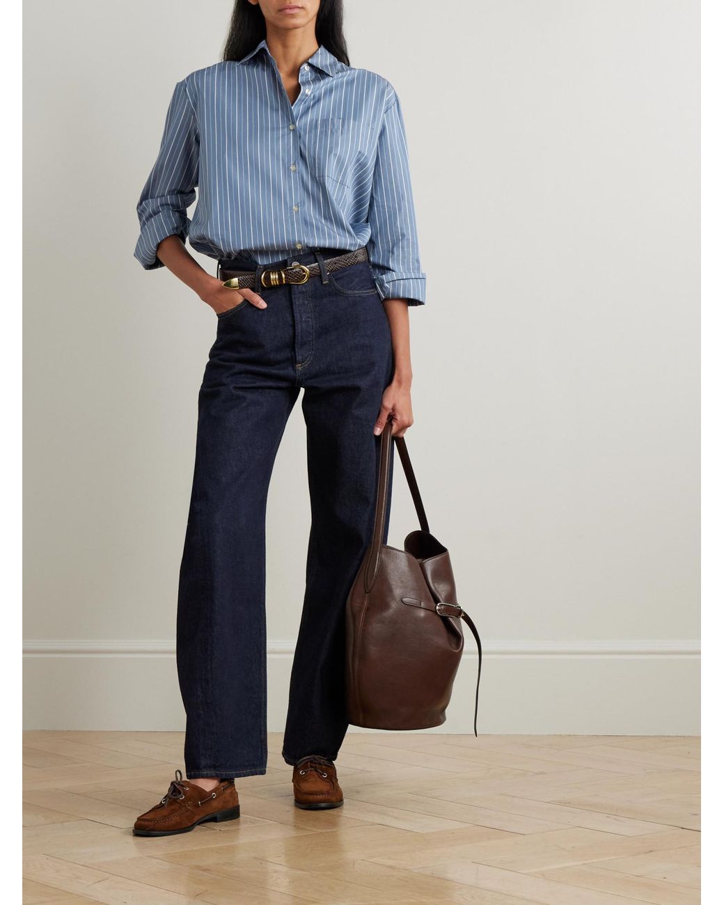 Leset Blue Striped Poplin Shirt