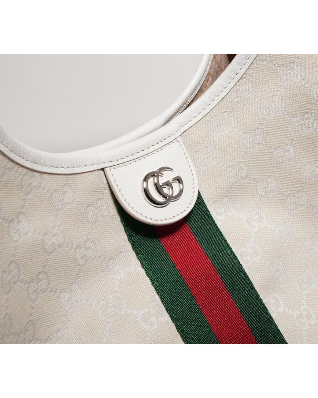 Gucci White Giglio Large Tote Bag
