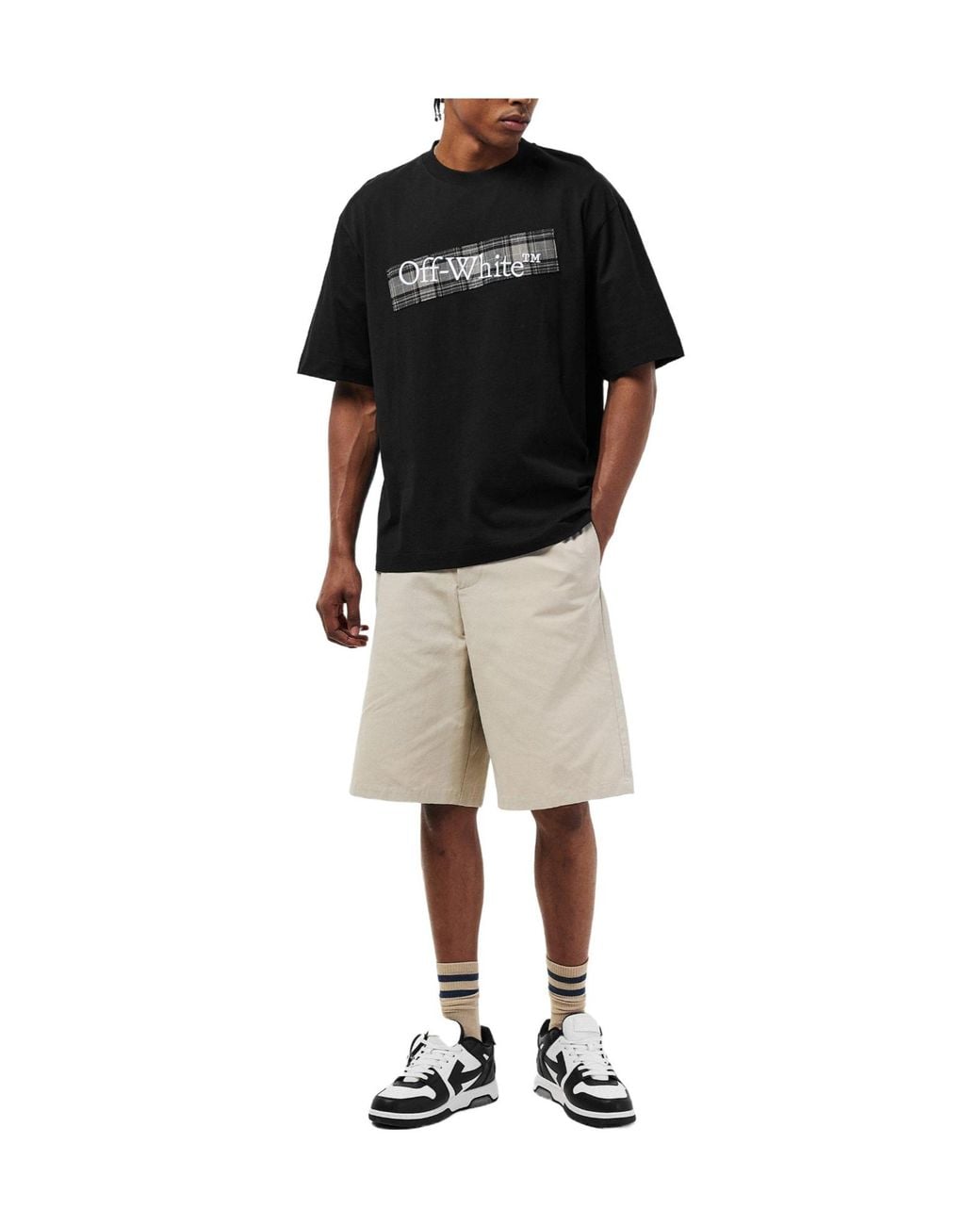 Off-White c/o Virgil Abloh Black Regular Fit Flannel T-Shirt for men
