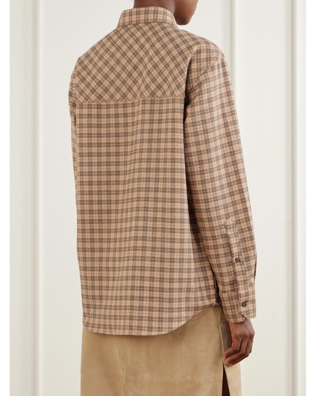 Rohe Brown Checked Wool Shirt