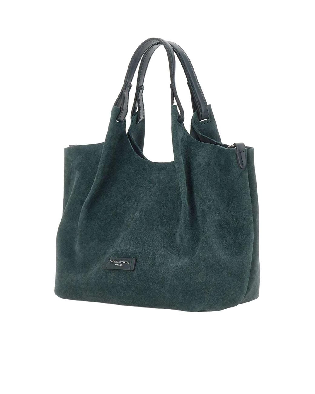 Gianni Chiarini Green Medium Dua Suede Tote Bag