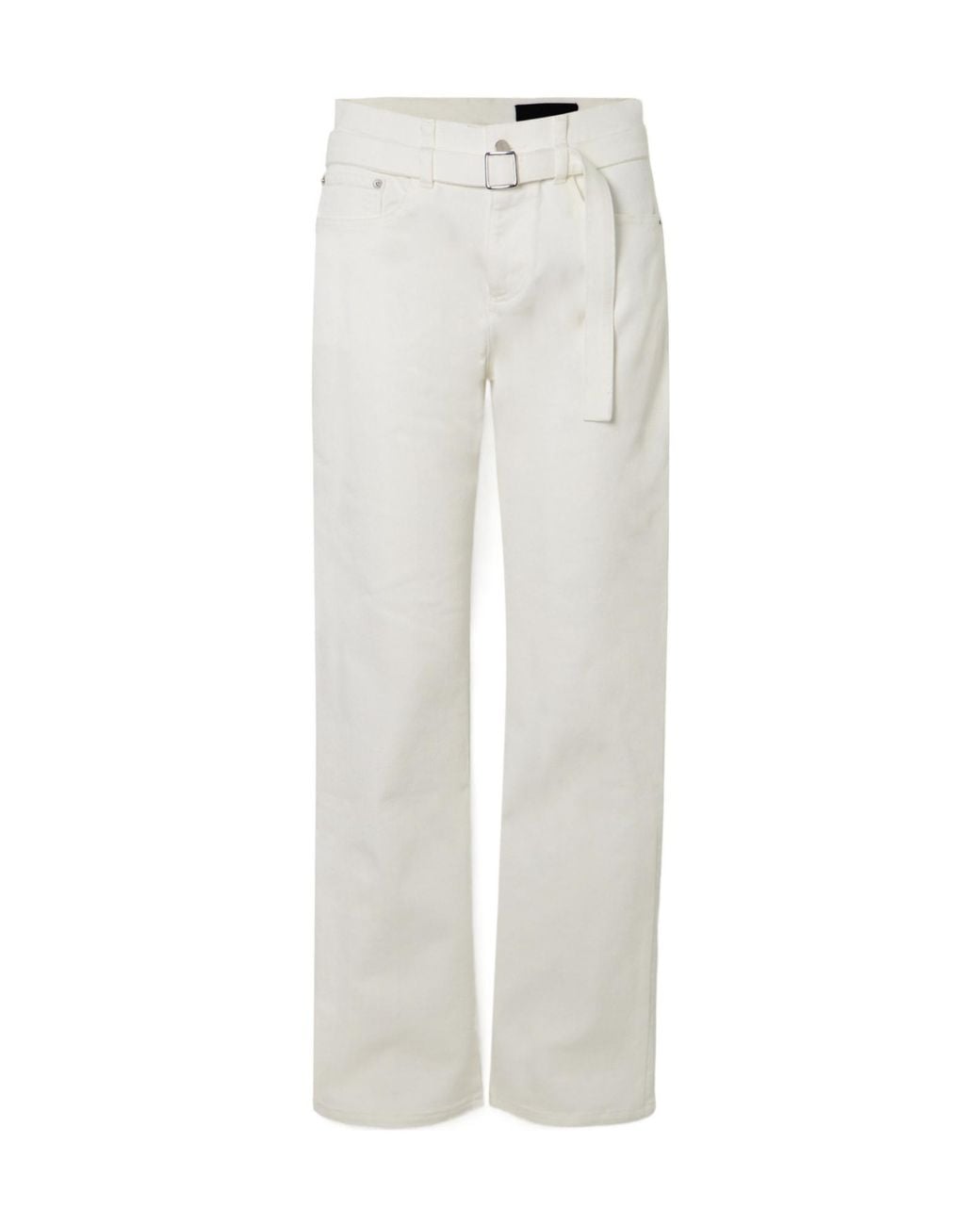 Proenza Schouler White Ellsworth Belted Low-Rise Straight-Leg Jeans