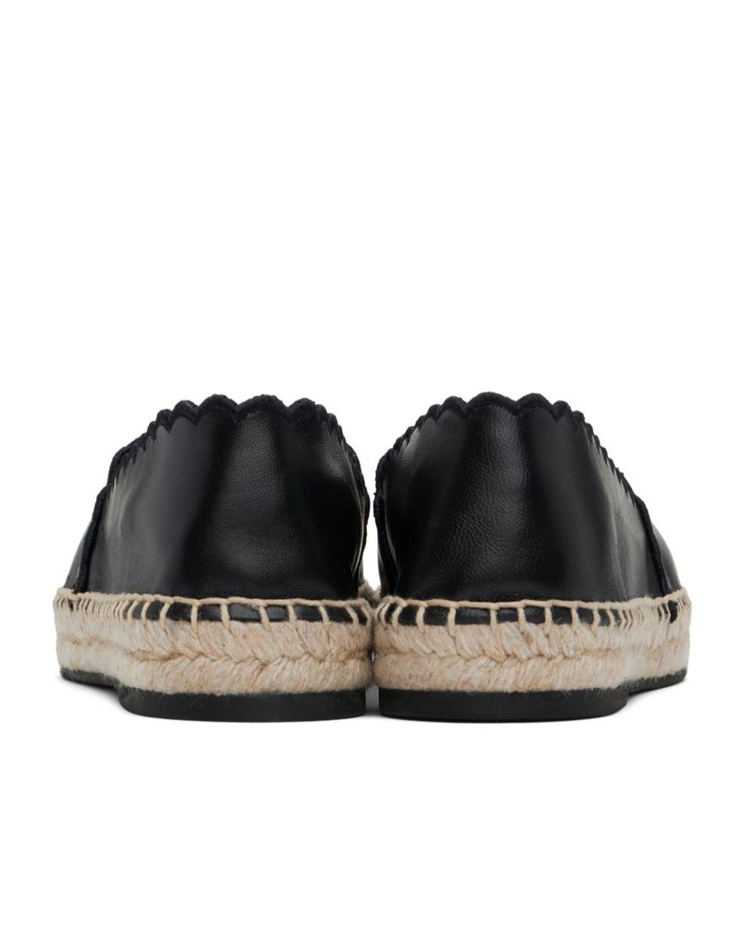 Chloé Black Chloé Slip-On Scalloped Edges Flat Shoes