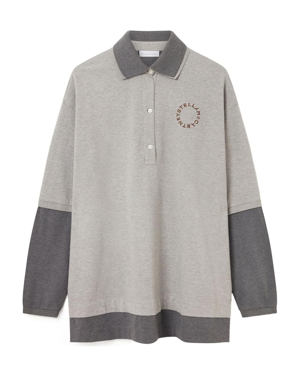 Stella McCartney Gray Logo Panelled Rugby Shirt