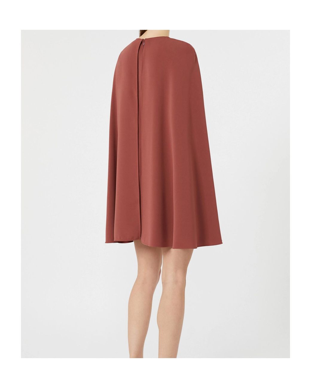 Max Mara Red Short Cady Cape Dress