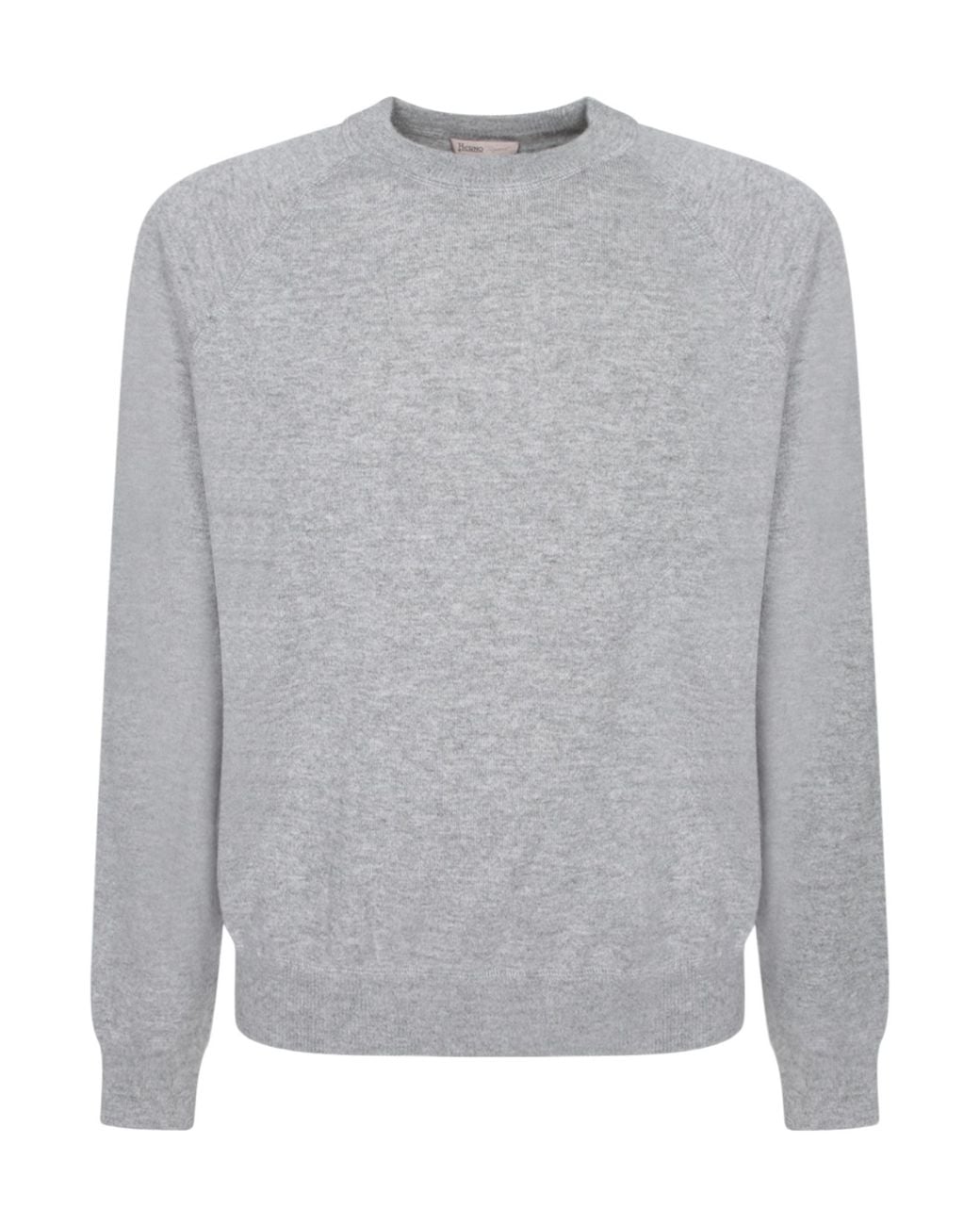 Herno Gray Long-Sleeved Crewneck Jumper for men